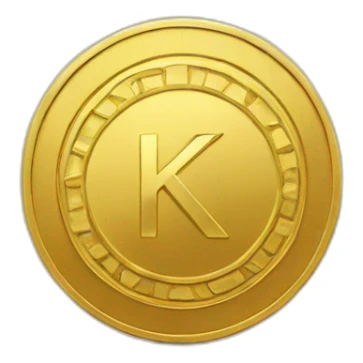 gold coin with KD symbol sticker