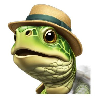 Tortue avec chapeau sticker
