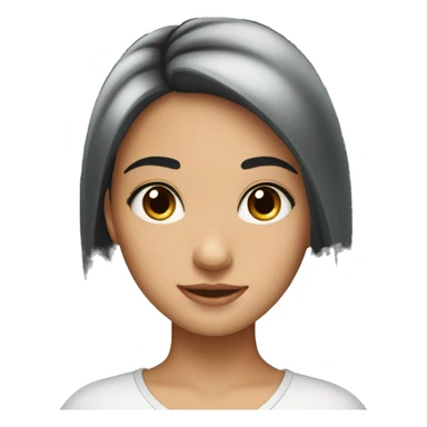 pont tail with black hair girl with small eyes sticker