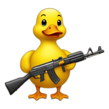 fit body yellow duck holding golden akm sticker