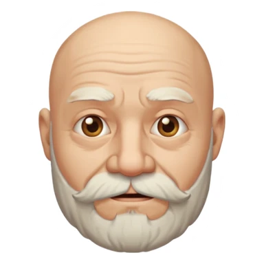 bearded old bald man bust sticker