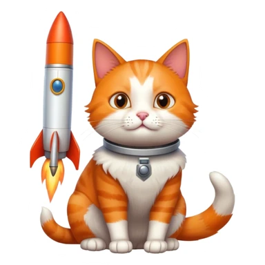 the cat and roket sticker
