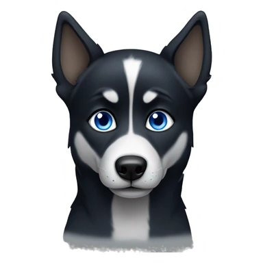 black husky boy with blue eyes sticker