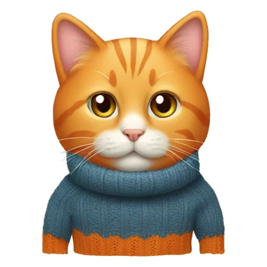 Orange Cat with sweater sticker