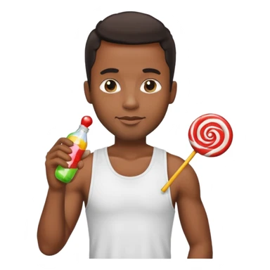 Sexy black man hold a bottle and a lollipop sticker