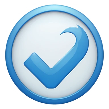 Blue circle Verification tick sticker