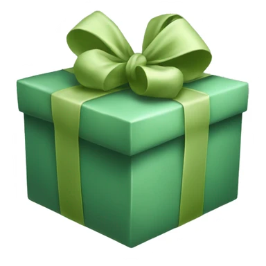 Sage green present with bow sticker