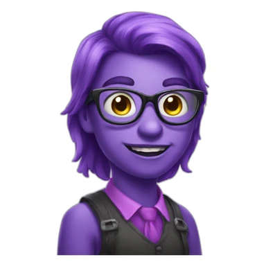 violet nerdy confident monster sticker