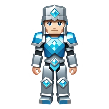 Minecraft character with diamond armor sticker
