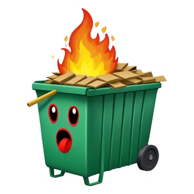 Dumpster fire piñata sticker