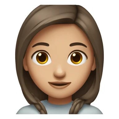 Girl has got dark brown eyes and brown hair sticker