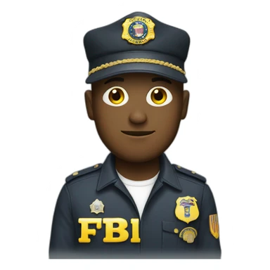 man with yellow "FBI" letters on his cap sticker