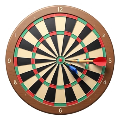 A dartboard with darts firmly stuck in the bullseye, surrounded by the colorful sections of the target. The background conveys a competitive atmosphere, with a subtle focus on precision and skill in the game of darts. sticker