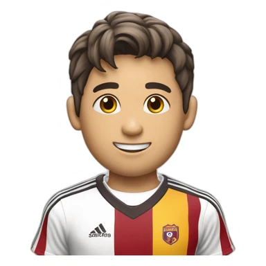 Niño futbolista rubio camiseta rayas verticales blancas y moradas sticker