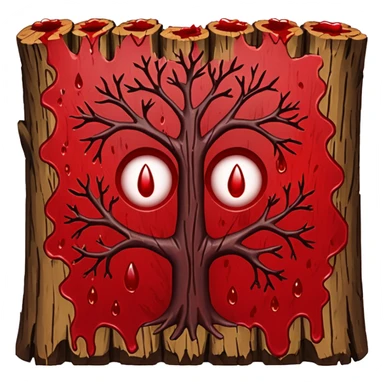 Blood on tree bark  sticker