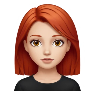 una chica maquillada con el pelo liso y pelirrojo sticker