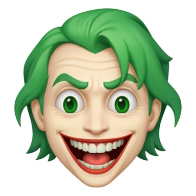 Joker face with big mouth, only one tooth sticker