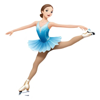 An icon featuring a graceful figure skater performing a spin on the ice. The background includes a grand ice rink palace with shining spotlights and cheering spectators in the stands. Transparent background highlights the elegance and artistry of figure skating sticker