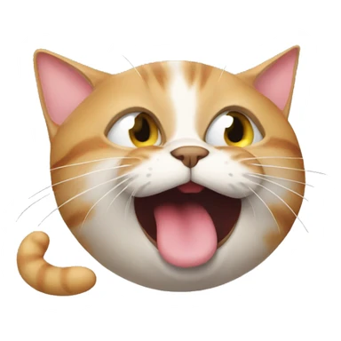 Cat licking ball sticker