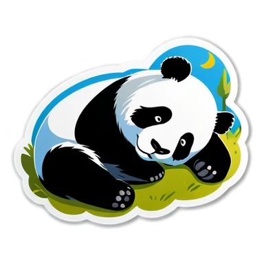 A panda sleeping sticker
