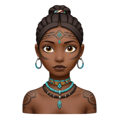 tribal girl Tattooed, empty neck sticker