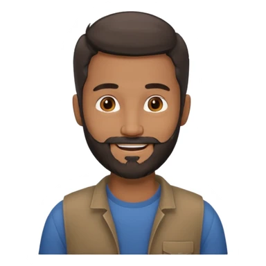 give my dad a grandpa look but beard mixed with grey and black , very low hair on head brown in complexion, casual clothes sticker