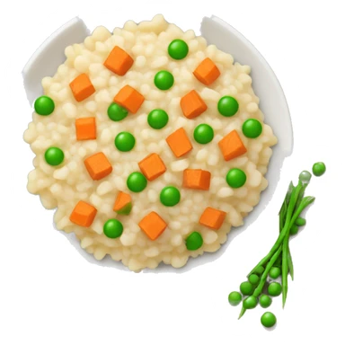 risotto with peas and carrot cubes sticker