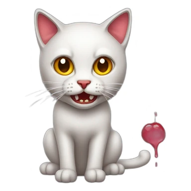a bleeding cat sticker