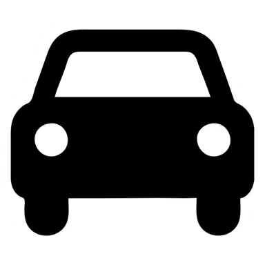 car icon, filled solid style, bold silhouette, no outline sticker
