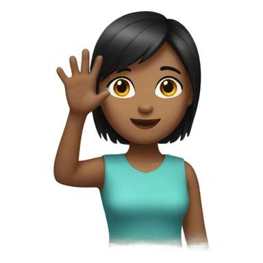 black short hair girl with raised hand sticker