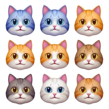 cat with different emotion sticker