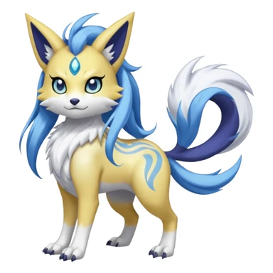 Garurumon-Meloetta-Renamon-fusion-hybrid-creature (full body) sticker