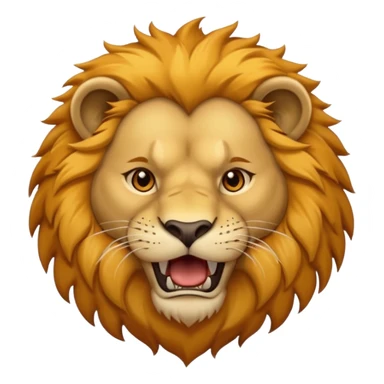fearless emoji, roaring lion face, strong and brave sticker