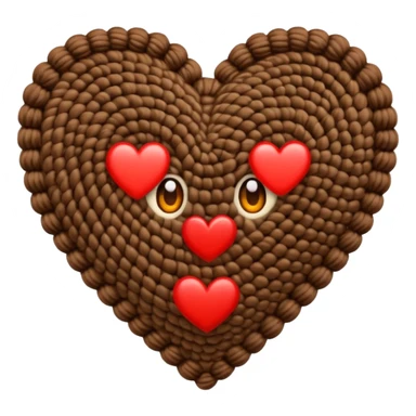 Croshet brown heart sticker