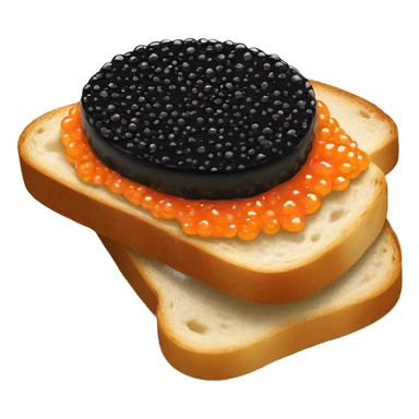 Black caviar on a slice of bread  sticker