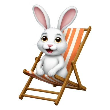 rabbit sitting deckchair sticker