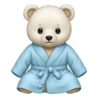 white teddy bear sitting bathrobe sticker