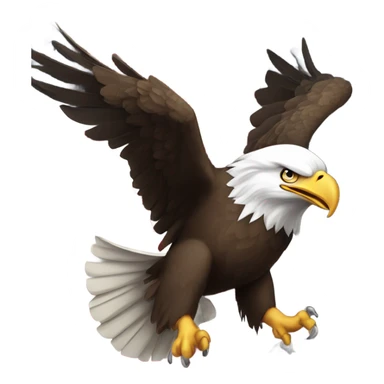 Bald eagle flying in front of American flag sticker