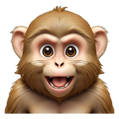 Cinematic Comical Macaque Portrait Emoji, Head tilted dramatically with an exaggeratedly shocked expression, featuring a dynamic, animated face with wide, comically expressive eyes full of humorous disbelief, Simplified yet hilariously expressive features, highly detailed, glowing with a slightly sassy glow, high shine, dramatic yet playful, stylized with an air of quirky primate attitude, soft glowing outline, capturing the essence of a meme-worthy macaque that looks ready to side-eye its way into viral fame! sticker