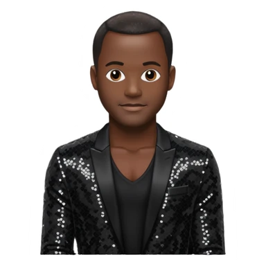 Brian McKnight with black sequin outfit sticker