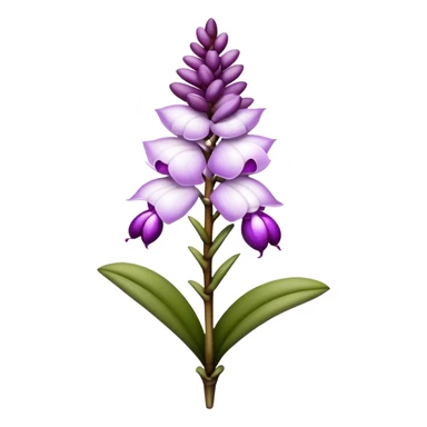 single white purple Rhynchostylis Orchid, 
straight stem sticker