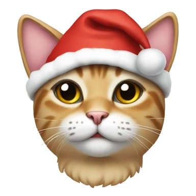 cat with a christmas hat sticker
