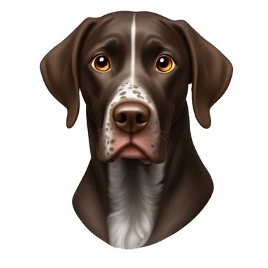 brown gsp dog French Pointer, dark brown roan with eyes, dark brown fur sticker