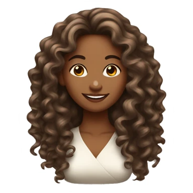 pretty brown coquette woman with long flowy curly hair sticker