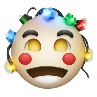 christmas lights around happy face sticker