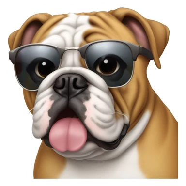 English bulldog wearing sunglasses sticker
