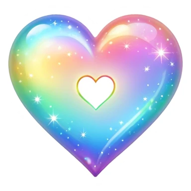 Light rainbow heart with sparkles  sticker