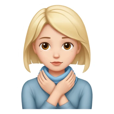 A girl with her hands rapped around her neck sticker