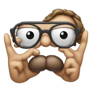 Salute with glasses tongue out and bow in the middle sticker