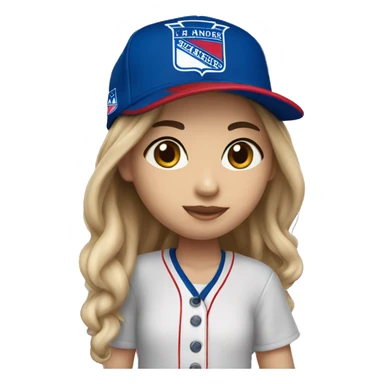 Girl New York Rangers cap sticker